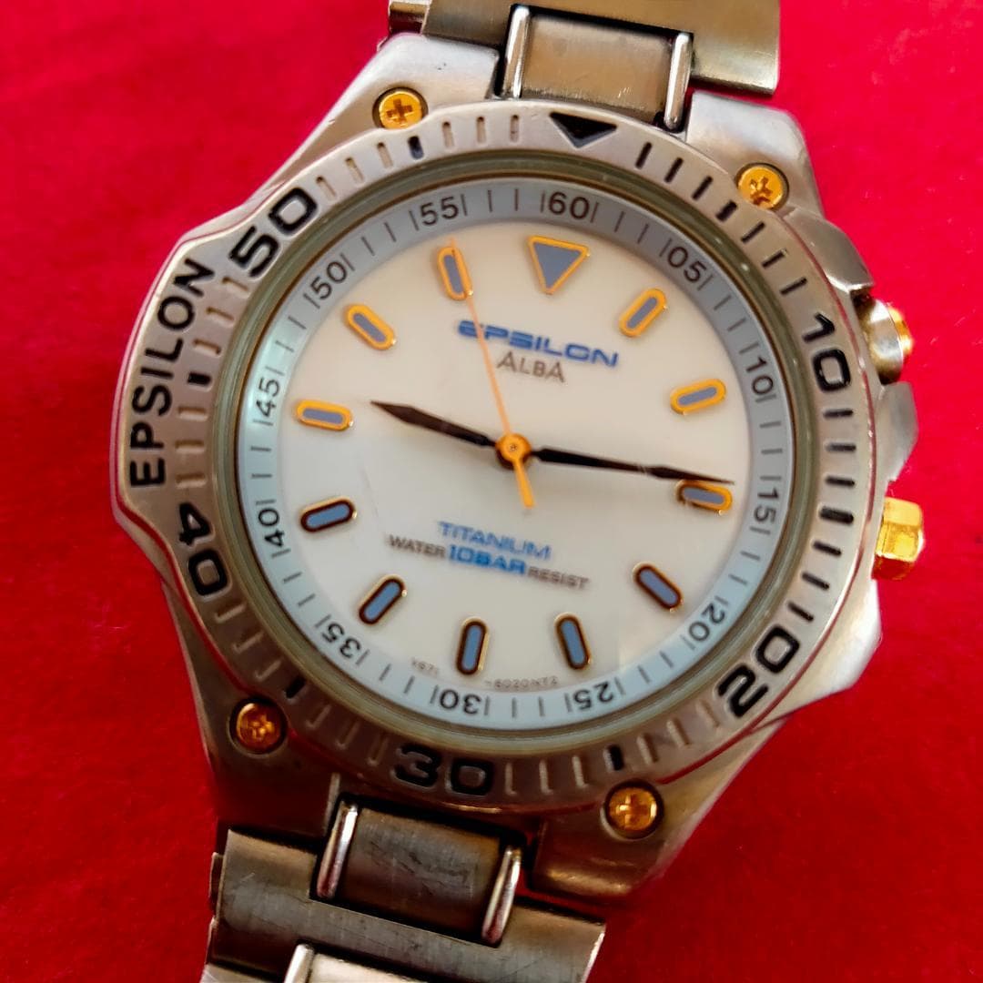 Seiko Alba Epsilon V671-6020 Titanium 10BAR Quartz Watch | Japan - ALBA