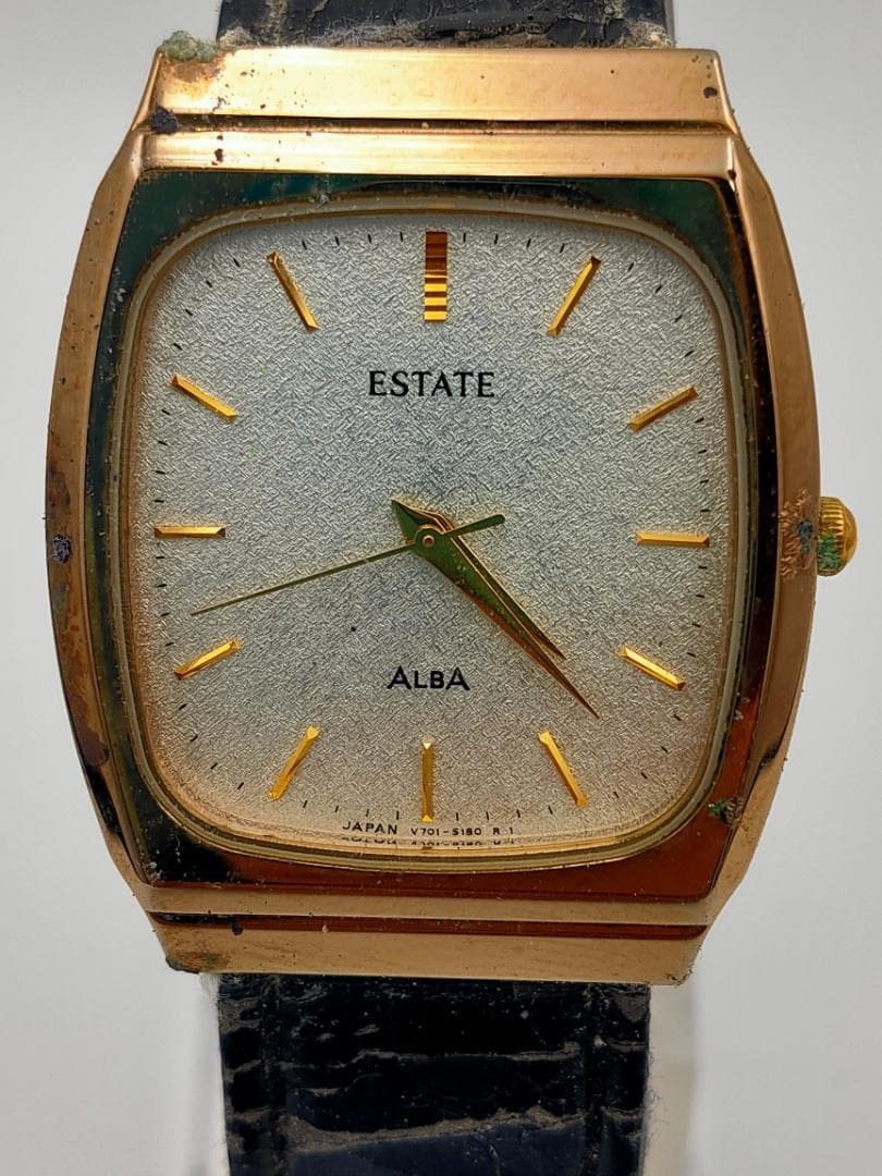 Alba ESTATE V701-5080 Gold-Tone Square Dress Watch | Japan - ALBA