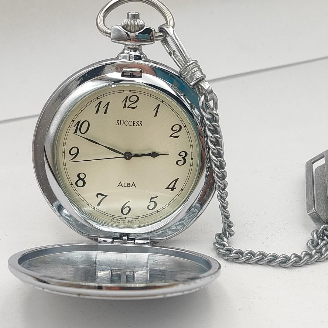 Alba Success V701-0A20 Hunter Case Pocket Watch Quartz | Japan - ALBA