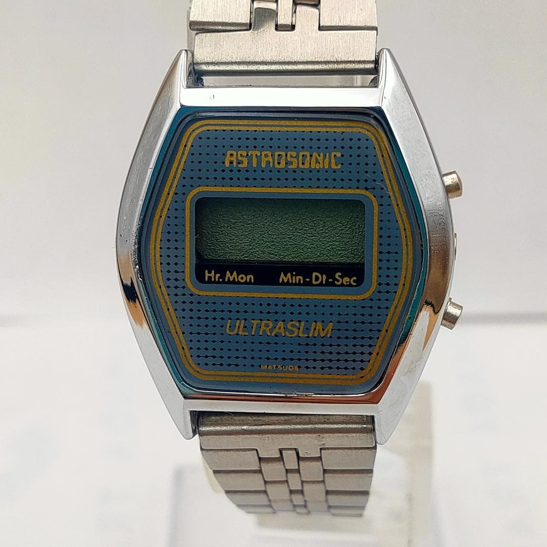 Vintage Astrosonic Ultraslim Digital LCD Men's Watch Stainless Steel – As-Is - ASTROSONIC