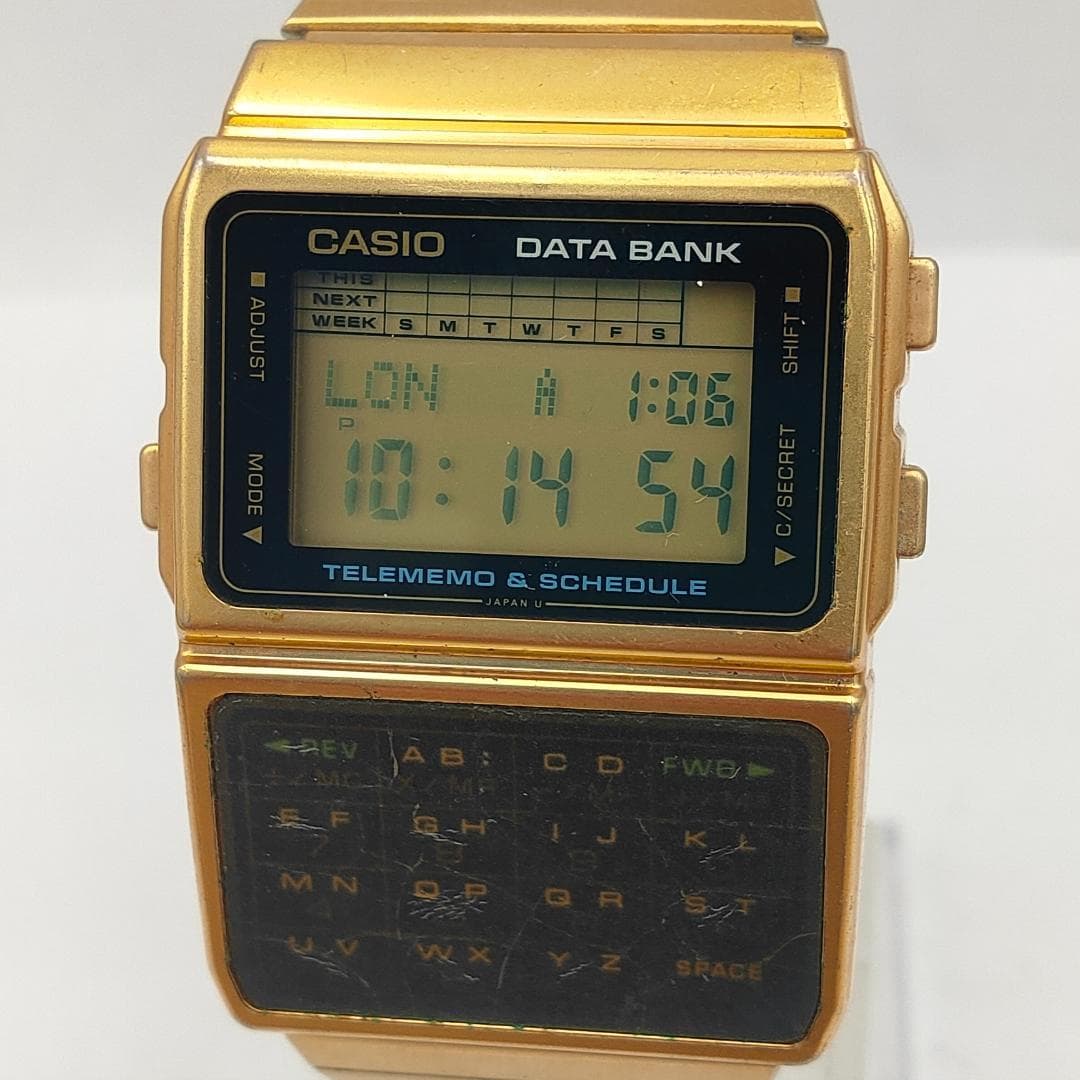 CASIO Casio Databank DBC-610 Gold-Tone Digital Calculator Watch