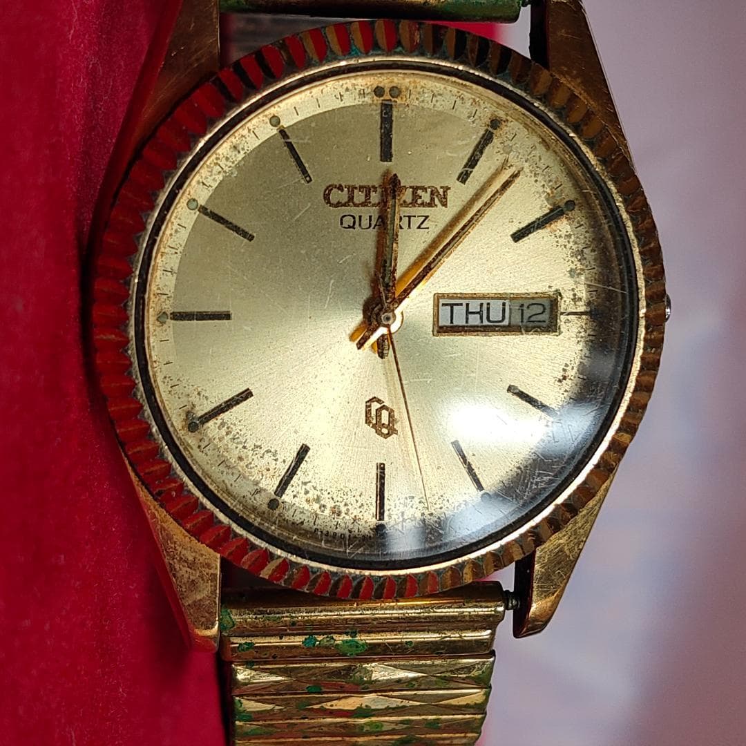 Citizen 3801-289471 KT Gold-Tone Day-Date Quartz Watch | Japan - Citizen