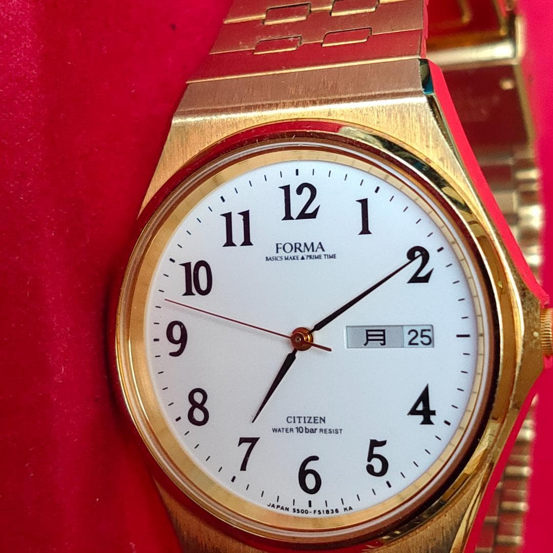 Citizen Forma 5500-F50098 Gold-Tone Day-Date Quartz Watch | Japan - Citizen