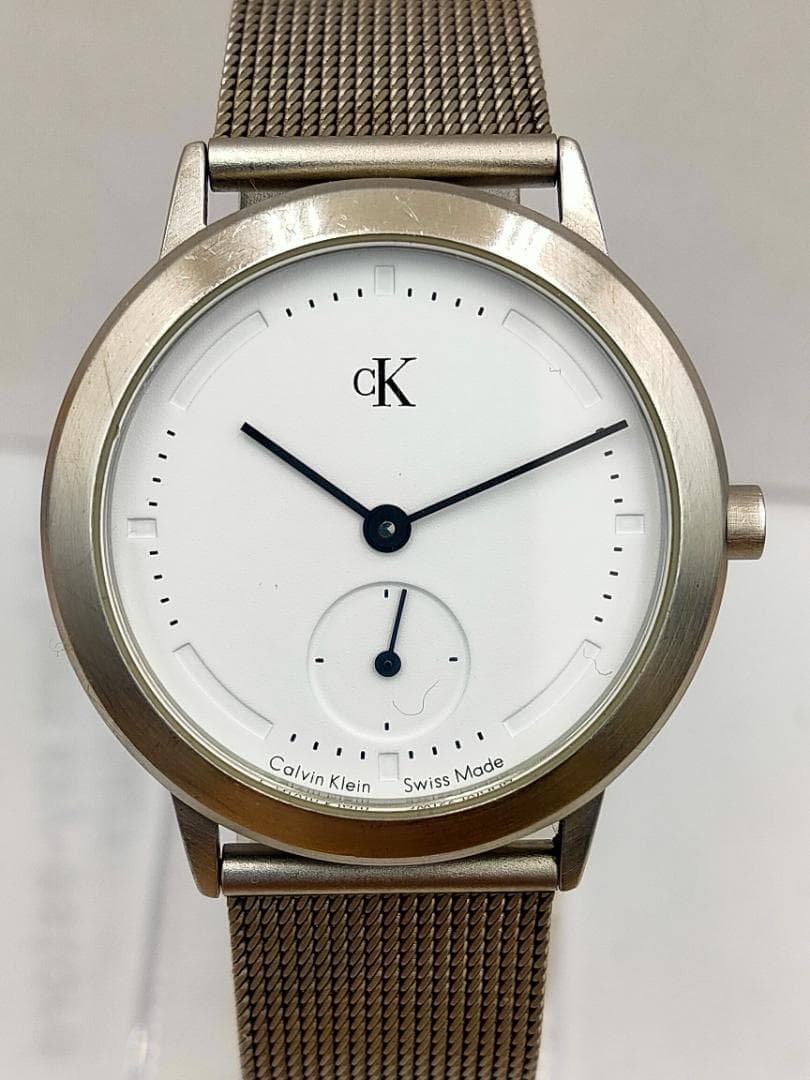 ck Calvin Klein K3321 Minimal Small Seconds Quartz Mesh Watch | Swiss Made - ck Calvin Klein