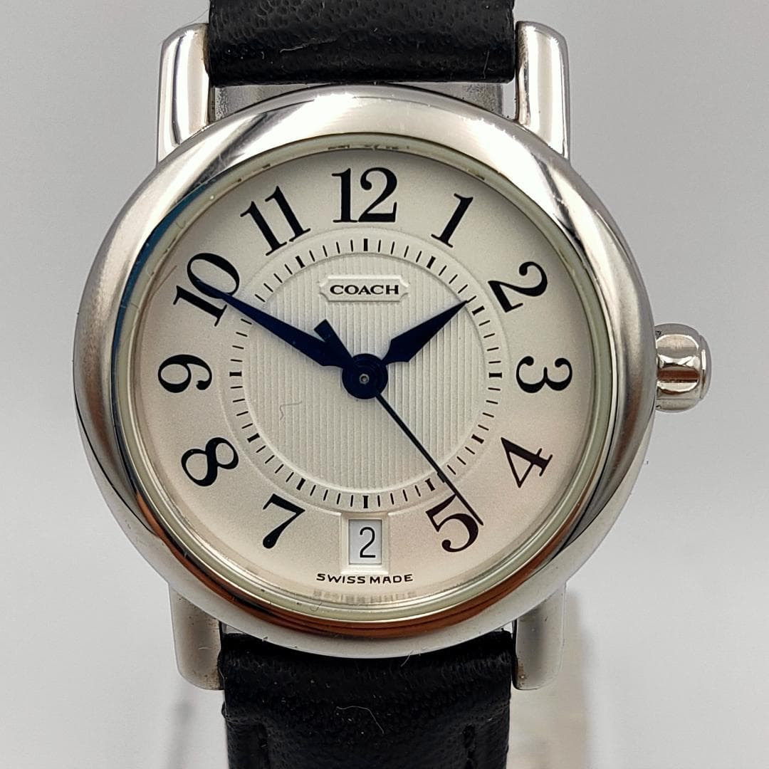 COACH W023 Date Leather Band Quartz Watch | Swiss Made - COACH