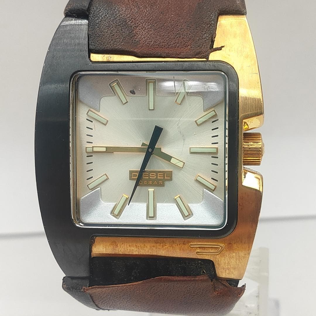 DIESEL Diesel Only The Brave DZ-4081 Square Gold-Tone Leather Watch | Japan