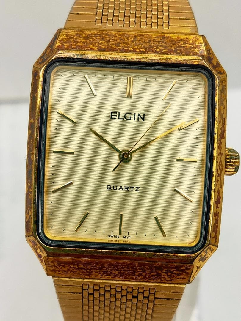 ELGIN Elgin 16-335 Gold-Tone Square Quartz Dress Watch | Japan