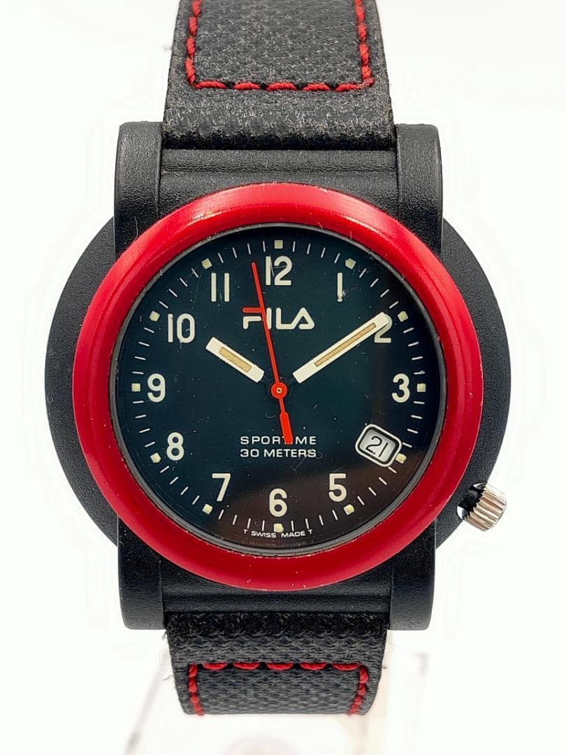 FILA FILA F91 Sportime Carbon Fiber Case Quartz Date Watch | Swiss Made