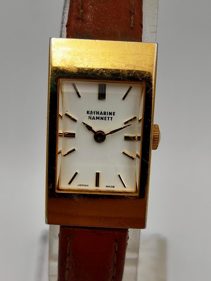 Katharine Hamnett KH-8803 Gold-Tone Rectangle Dress Watch | Japan - KATHARINE HAMNETT