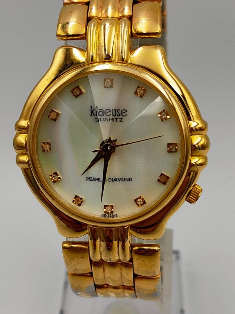 klaeuse klaeuse SK-229-E Pearl Diamond Gold-Tone Analog Quartz Watch
