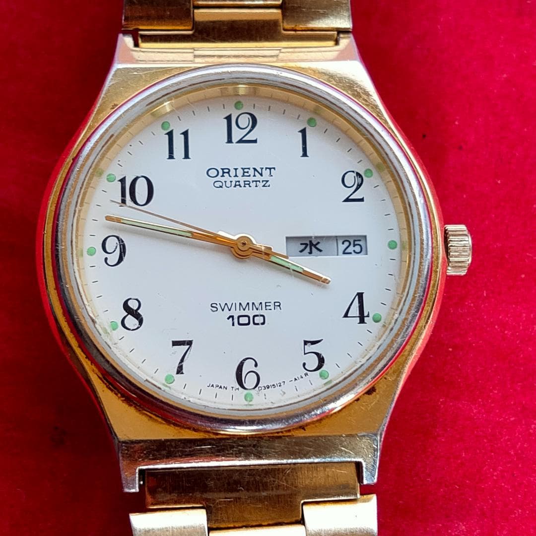ORIENT ORIENT Swimmer 100 D39512-71 CA Gold-Tone Quartz Day-Date Watch | Japan