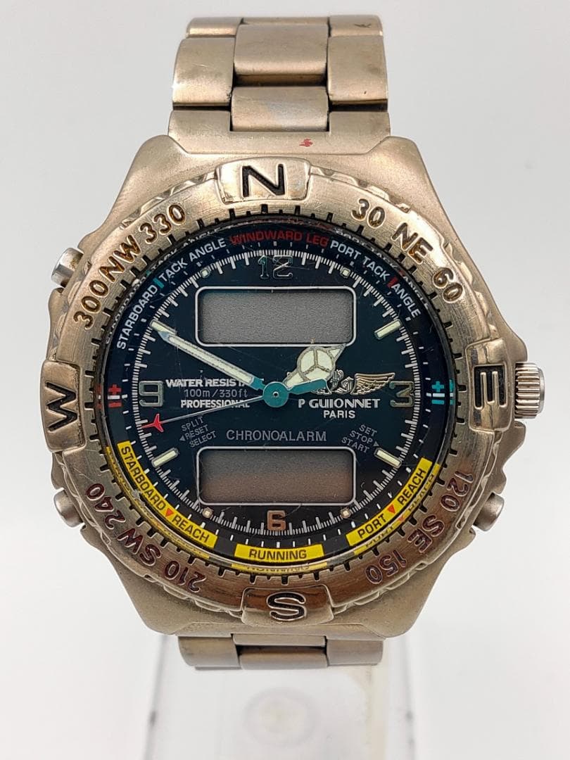 P GUIONNET P GUIONNET Flight Master AD1000 Titanium Ana-Digi Quartz Watch | Japan
