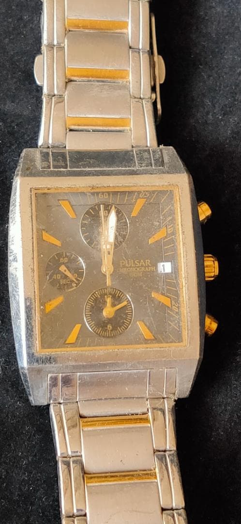 Pulsar YM92 Chronograph Square Quartz Watch | Japan - Pulsar