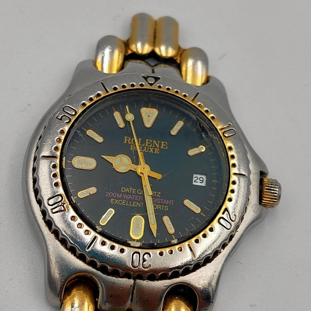 ROLENE Deluxe 040505M Date Quartz Two-Tone Watch - ROLENE
