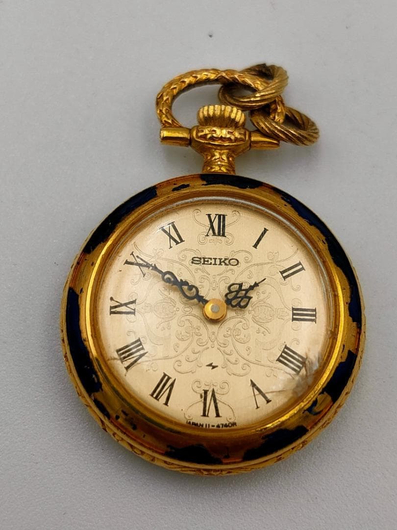 Vintage Seiko 11-4740R Gold Tone Pocket Watch – Hand-Wound – For Parts/Repair - SEIKO