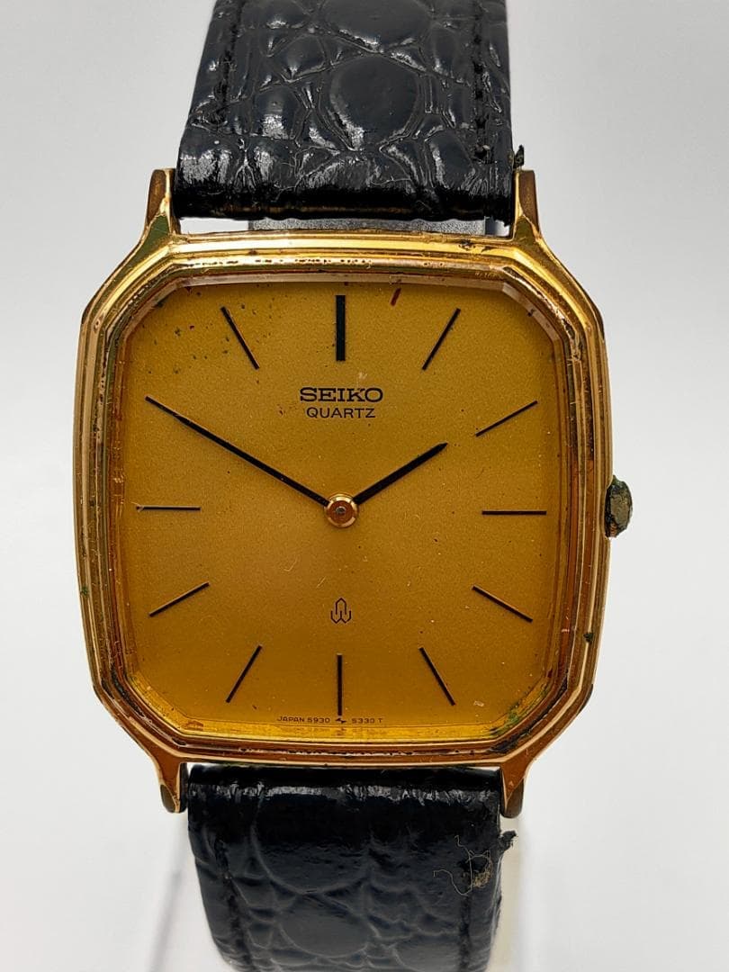 SEIKO Seiko 5930-5300 Gold-Tone Square Quartz Dress Watch | Japan
