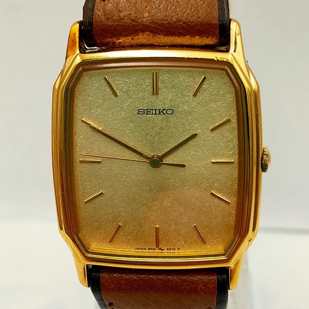 SEIKO Vintage Seiko 5P31-5180 Gold Tone Tank Watch – Quartz – For Parts/Repair
