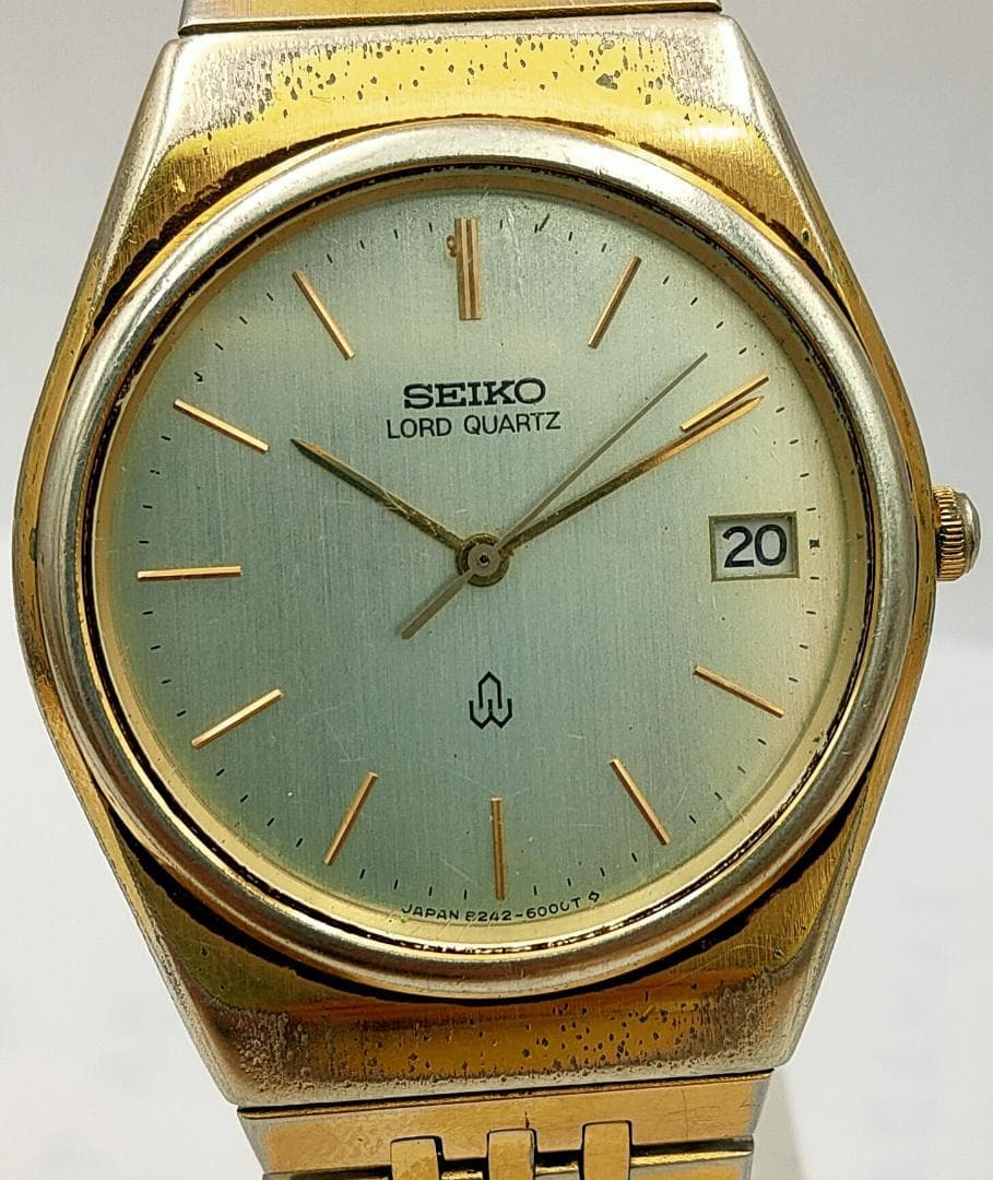 SEIKO Seiko Lord Quartz 8242-6000 Gold-Tone Date Quartz Watch | Japan