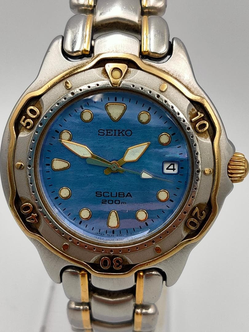 Vintage Seiko Scuba 200m 7M35-6030 Quartz Watch – Two-Tone - SEIKO