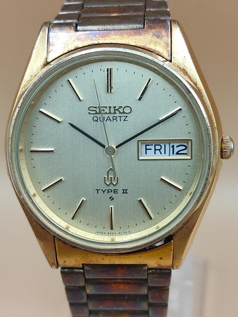 SEIKO Vintage 1979 Seiko Quartz Type II 8223-6030 Men's Watch – Gold-Tone