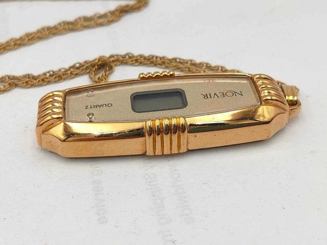 Sharp Noevir LX3107D Gold-Tone Pendant Necklace Quartz Watch | Japan - SHARP