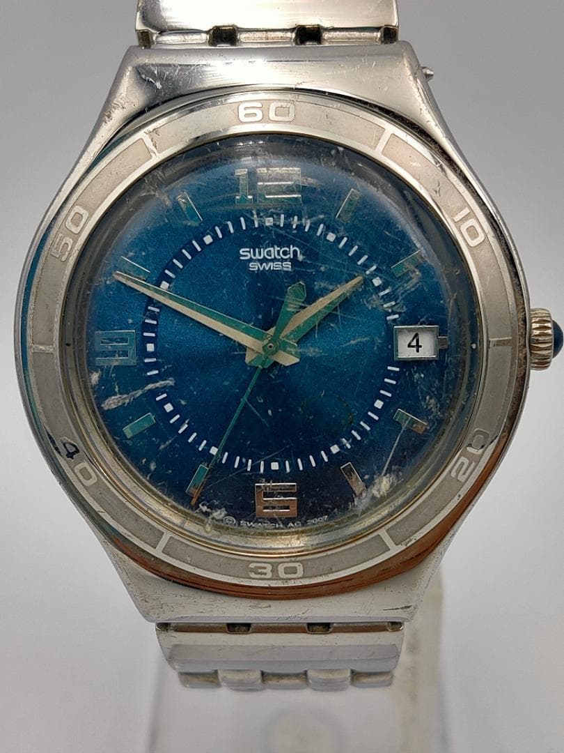 Swatch Irony Men's Blue Dial Stainless Steel Quartz Watch — Untested / As-Is - swatch